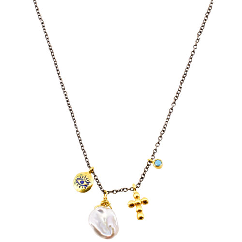 Ασημένιο κολιέ 925 με μαύρο επιπλατίνωμα