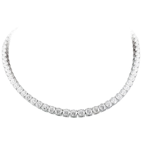 Ασημένιο κολιέ ριβιέρα 925 με ζιργκόν