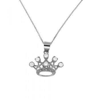 Ασημένιο κολιέ κορώνα 925