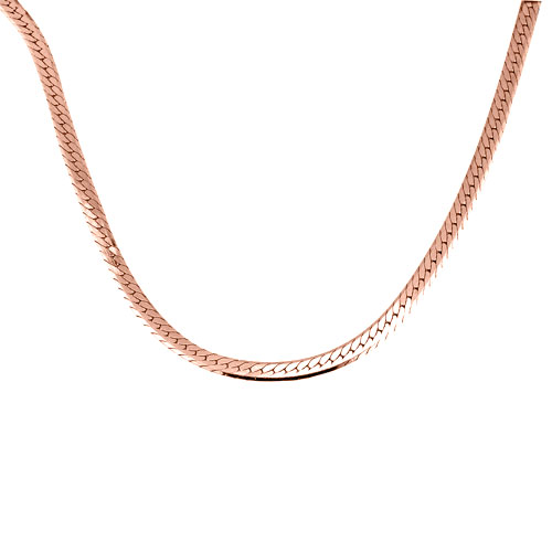 Ασημένιο κολιέ αλυσίδα 925 σε ροζ χρώμα