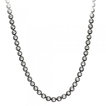 Ασημένιο κολιέ αλυσίδα 925 με μαύρο επιπλατίνωμα