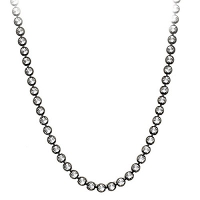 Ασημένιο κολιέ αλυσίδα 925 με μαύρο επιπλατίνωμα