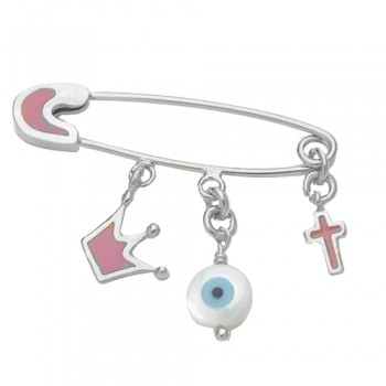 Ασημένια παιδική παραμάνα κορώνα 925