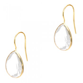 Ασημένια επιχρυσωμένα σκουλαρίκια σταγόνες 925