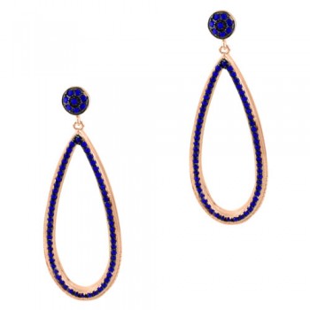 Ασημένια σκουλαρίκια σταγόνες 925 σε ροζ χρώμα