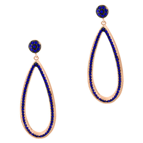 Ασημένια σκουλαρίκια σταγόνες 925 σε ροζ χρώμα