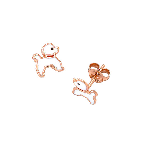 Ασημένια παιδικά σκουλαρίκια 925 σε ροζ χρώμα