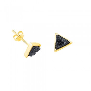 Ασημένια επιχρυσωμένα σκουλαρίκια τρίγωνα 925