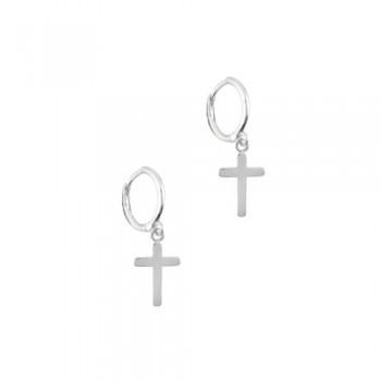 Ασημένια σκουλαρίκια 925 με σταυρό