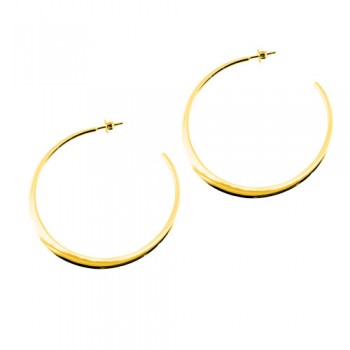 Ασημένια επιχρυσωμένα σκουλαρίκια κρίκοι 925