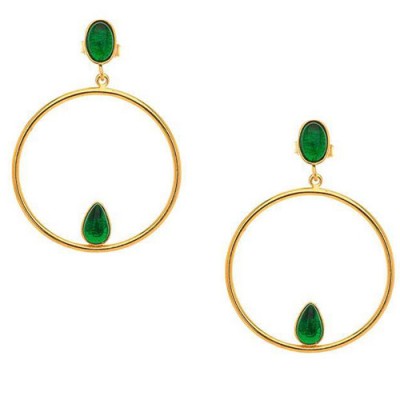 Ασημένια επιχρυσωμένα σκουλαρίκια κρίκοι 925