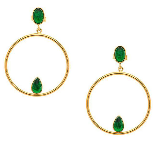 Ασημένια επιχρυσωμένα σκουλαρίκια κρίκοι 925