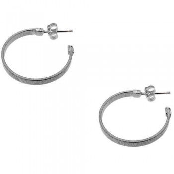 Ασημένια επιπλατινωμένα σκουλαρίκια κρίκοι 925