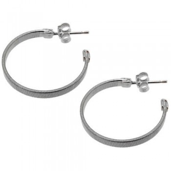 Ασημένια επιπλατινωμένα σκουλαρίκια κρίκοι 925