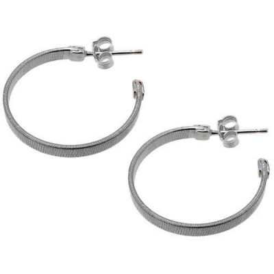 Ασημένια επιπλατινωμένα σκουλαρίκια κρίκοι 925