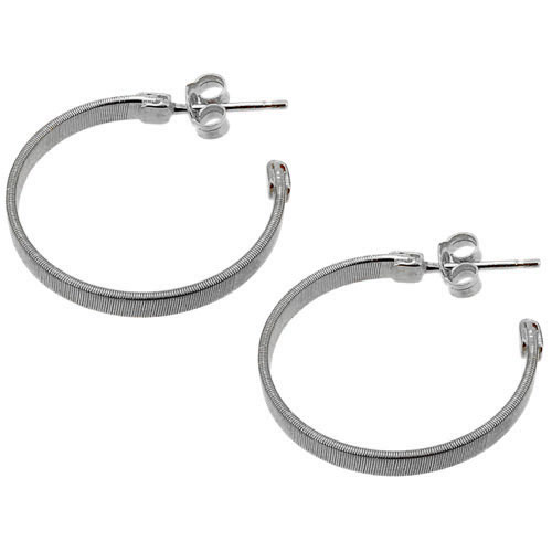 Ασημένια επιπλατινωμένα σκουλαρίκια κρίκοι 925