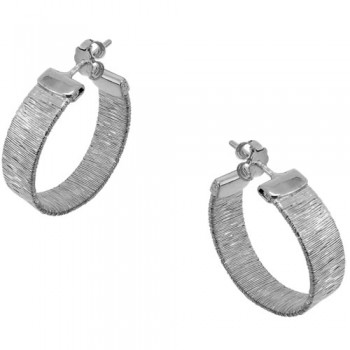 Ασημένια επιπλατινωμένα σκουλαρίκια κρίκοι 925