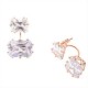 Ασημένια σκουλαρίκια ear jacket 925 σε ροζ χρώμα