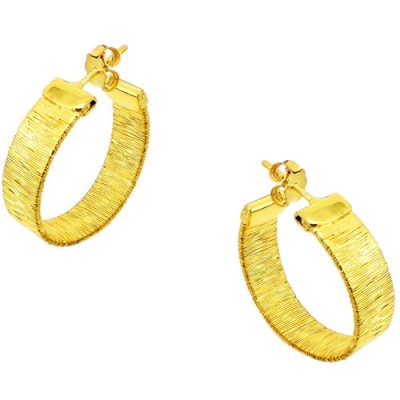 Ασημένια επιχρυσωμένα σκουλαρίκια κρίκοι 925