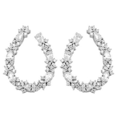 Νυφικά ασημένια σκουλαρίκια 925 με ζιργκόν