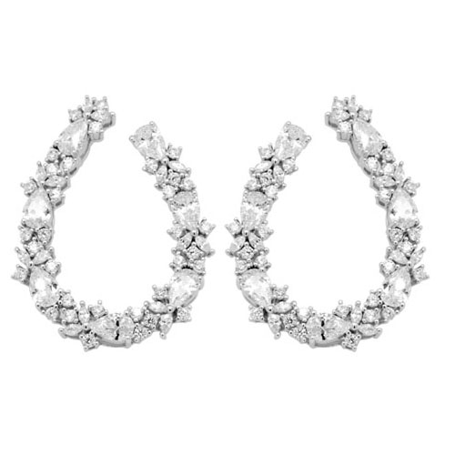 Νυφικά ασημένια σκουλαρίκια 925 με ζιργκόν