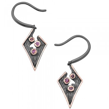 Ασημένια σκουλαρίκια 925 με μαύρο επιπλατίνωμα