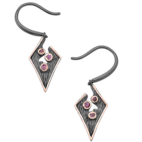 Ασημένια σκουλαρίκια 925 με μαύρο επιπλατίνωμα