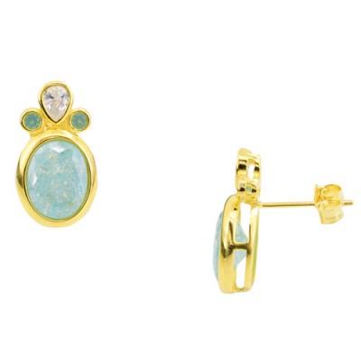 Ασημένια επιχρυσωμένα σκουλαρίκια 925