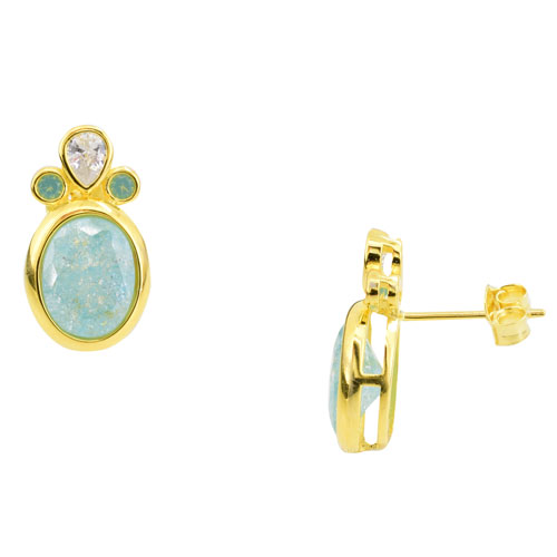 Ασημένια επιχρυσωμένα σκουλαρίκια 925