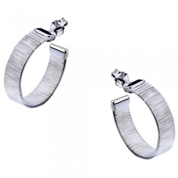 Ασημένια επιπλατινωμένα σκουλαρίκια κρίκοι 925