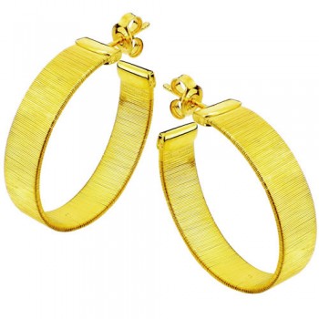 Ασημένια επιχρυσωμένα σκουλαρίκια κρίκοι 925