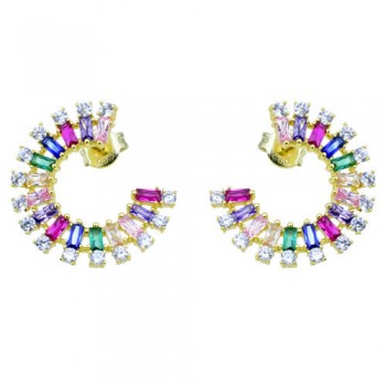 Ασημένια επχρυσωμένα σκουλαρίκια 925 με ζιργκόν