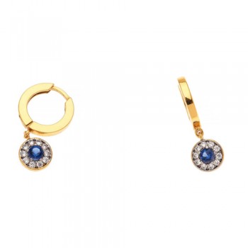 Ασημένια επιχρυσωμένα σκουλαρίκια κρικάκια 925 με μάτι