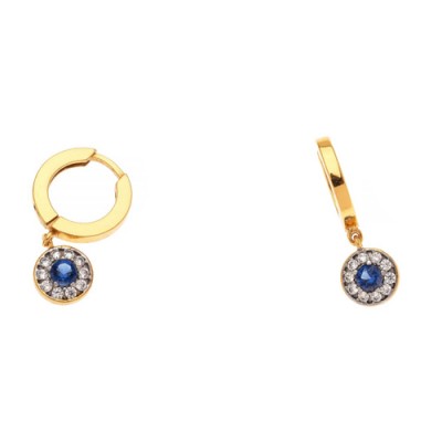 Ασημένια επιχρυσωμένα σκουλαρίκια κρικάκια 925 με μάτι