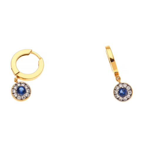 Ασημένια επιχρυσωμένα σκουλαρίκια κρικάκια 925 με μάτι