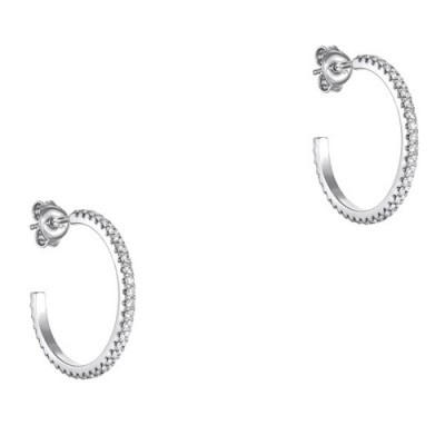 Ασημένια σκουλαρίκια κρίκοι 925 με ζιργκόν