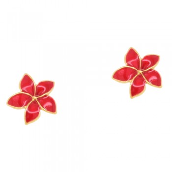 Ασημένια επιχρυσωμένα σκουλαρίκια λουλούδια 925