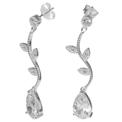 Ασημένια σκουλαρίκια σταγόνες 925 με ζιργκόν