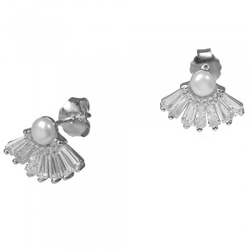 Ασημένια σκουλαρίκια 925 με μαργαριτάρια
