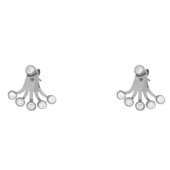 Ασημένια σκουλαρίκια ear jackets 925