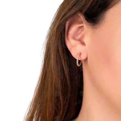 Ασημένια σκουλαρίκια κρίκοι 925 με ζιργκόν