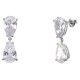 Νυφικά ασημένια σκουλαρίκια σταγόνες 925 με ζιργκόν