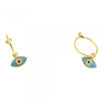 Ασημένια επιχρυσωμένα σκουλαρίκια κρικάκια 925 με μάτι