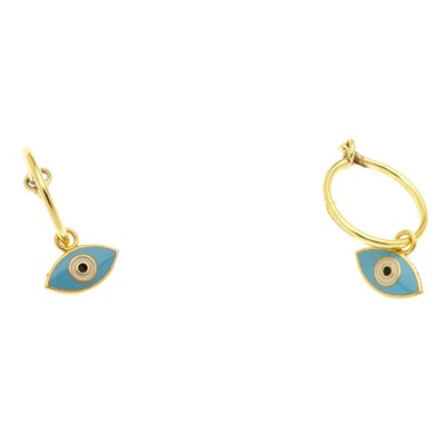 Ασημένια επιχρυσωμένα σκουλαρίκια κρικάκια 925 με μάτι