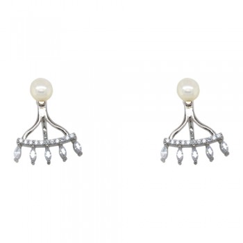 Ασημένια σκουλαρίκια ear jackets 925