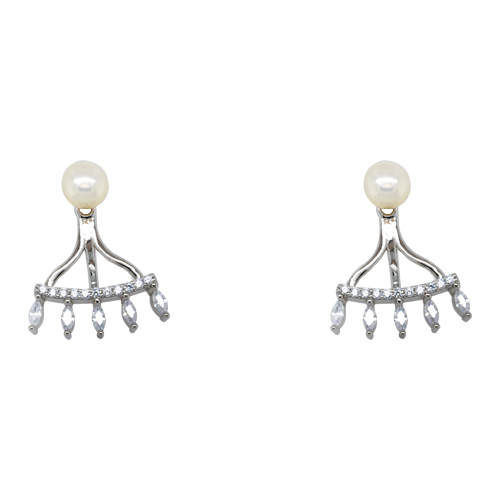 Ασημένια σκουλαρίκια ear jackets 925