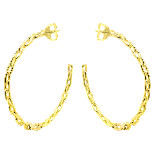 Ασημένια επιχρυσωμένα σκουλαρίκια κρίκοι 925