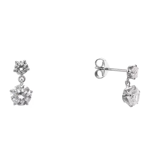 Ασημένια ημικρεμαστά σκουλαρίκια 925 με ζιργκόν