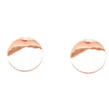 Ασημένια σκουλαρίκια κύκλοι 925 σε ροζ χρώμα