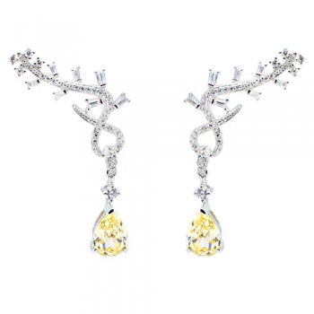 Ασημένια σκουλαρίκια σταγόνες 925 με ζιργκόν